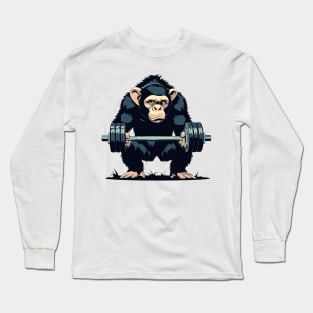 monkey lifting weight Long Sleeve T-Shirt